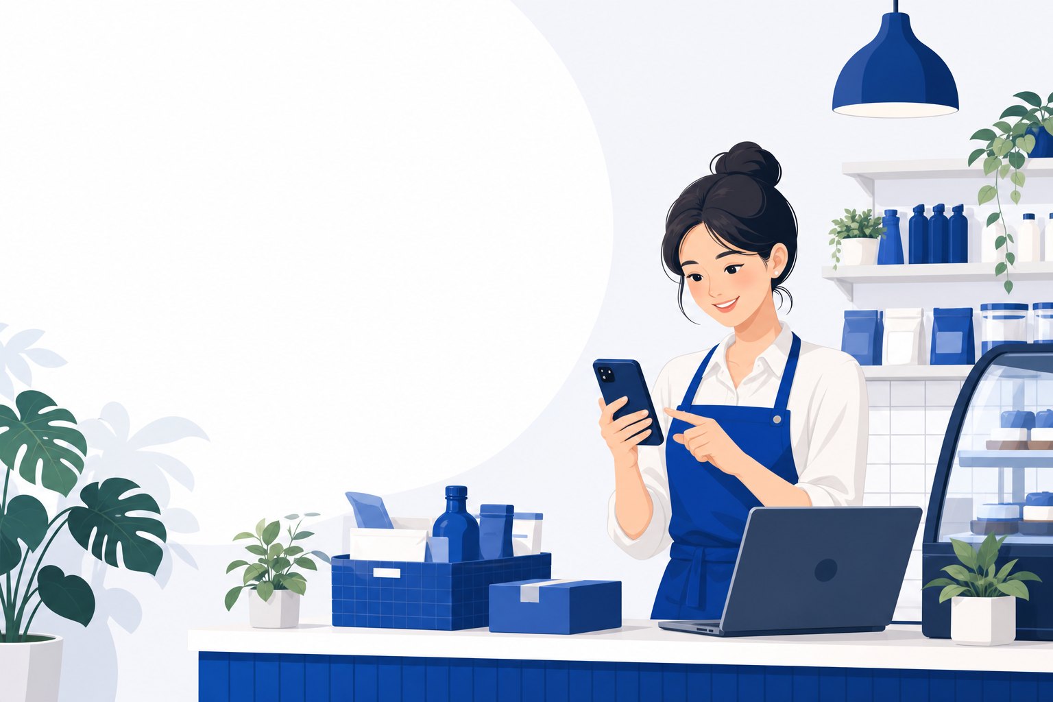 เจ้าของร้านค้าไทยตรวจสอบข้อความบรอดแคสต์ LINE OA บนมือถือก่อนส่ง