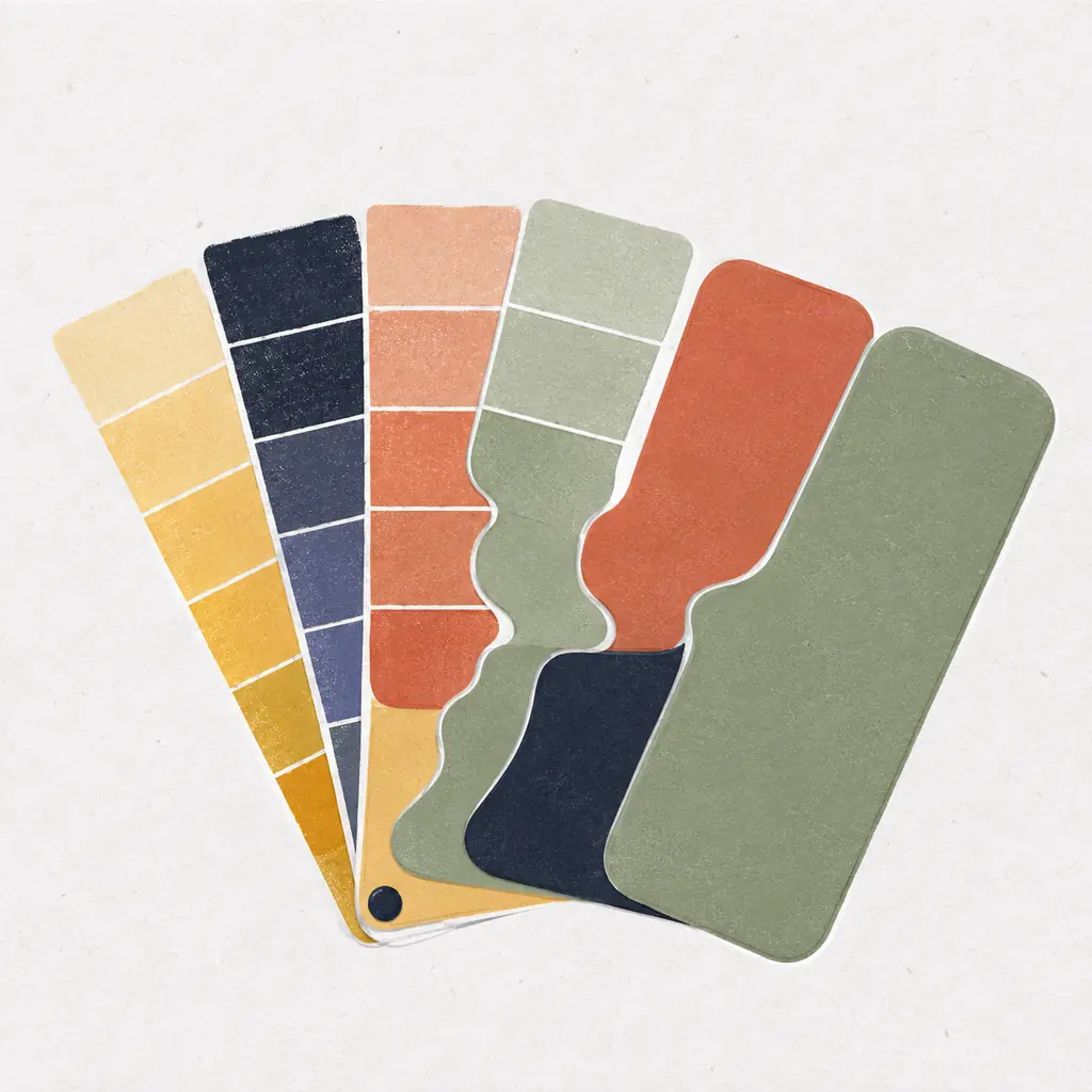 Illustration of the swatch fan mid-transform